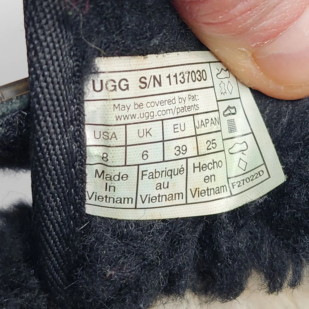 UGG Neumel Suede Shealing Lined Clear Winter Boots 8 Black